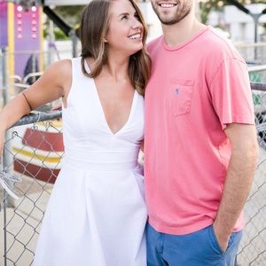 Lauren James white seersucker dress with pockets